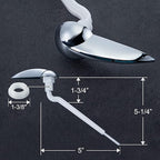 Enhon 1 Pack Universal Toilet Flush Handle Replacement Kit, Compatible with American Standard 738995-0020A Champion4 Toilet Handle Parts Left Hand Trip Lever, White Flusher Handles Repair Kit