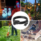 BN-Link's 2 Pack Outdoor Extension Cord Set is Ideal for Holiday Yard Decorations and Garden Equipment. with Three outlets You can Plug in Loads up to a Total of 13amps/1625watts. (Black, 10ft)