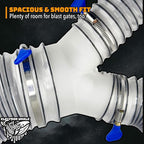 4" to 2-1/2" 2-Way Dust Collection Splitter Junction Fitting, Multi Port Fits Standard Hoses and Shop Vac Accessories, Dust Medusa, White Translucent