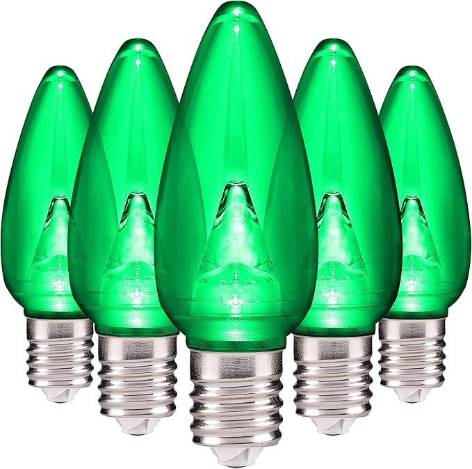 HLO Lighting Smooth C9 Christmas Lights |Green LED Bulbs for Indoor & Outdoor Christmas Decor | Set of 500