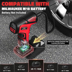 150PSI Tire Inflator Portable Air Compressor: Cordless Air Pump Compatible with Milwaukee 18V Battery - Car Tire Pump with LCD Display & LED Light for Auto, Motorcycles(Bare Tool)