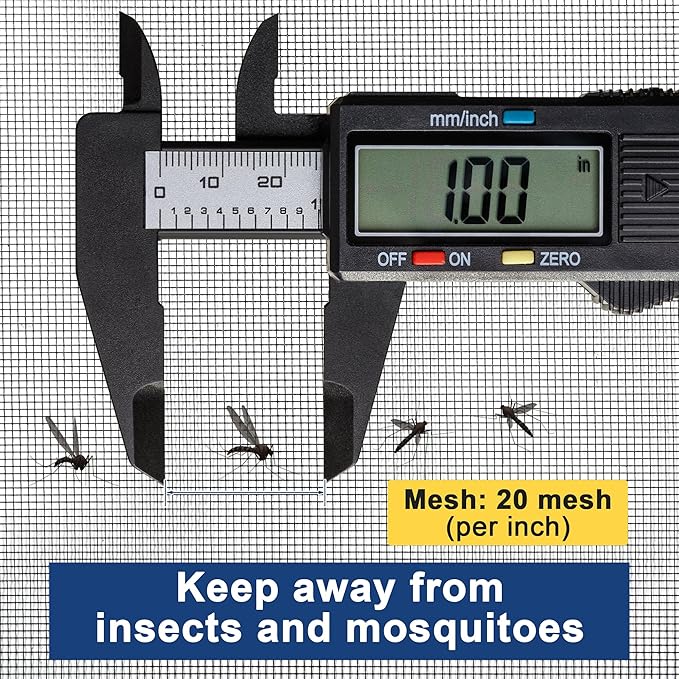 304 Stainless Steel Woven Wire Mesh Metal Window Screen Mesh Roll Security Mesh Roll for Door Screen/Patio Screen/Cabinets Mesh 20 Mesh 0.15mm Wire Dia (Black, 39.4in x 65.6ft)