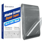 KING MOUNTAIN Black Window Screen Repair Tape,3inX15FT Heavy Duty Screen Repair Kit for Window Screen and Screen Door Tears Holes,Strong Adhesive & Waterproof Window Screen Patch, Weather Resistant