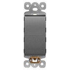 LIDER Minimalist Design Matte Finish Lighted Decorator Switch, Frameless Paddle Light Switch with Locator Light, Grounding Screw, 15A 125V, UL Listed, LS15-1P-SG, Space Gray