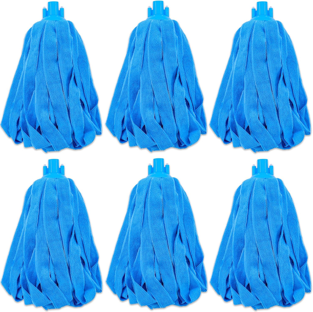 Microfiber Cloth String Mop Head Refill, Loop End Screw On Mop Head Compatible with All Standard US Threading Pole (Acme 3/4 inch Thread) (6)