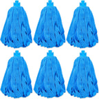 Microfiber Cloth String Mop Head Refill, Loop End Screw On Mop Head Compatible with All Standard US Threading Pole (Acme 3/4 inch Thread) (6)