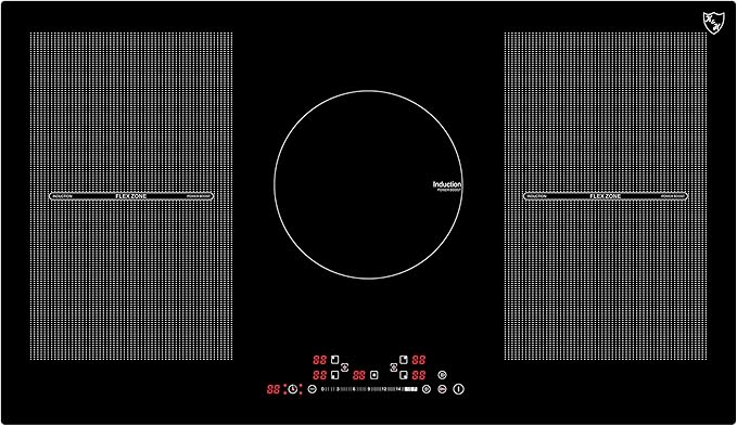 K&H SIGNATURE SERIES 5 Burner 36 Inch Built-in Induction FLEX Electric Stove Top Ceramic Cooktop SLIDER Touch Control 240V 9400W IN36-9400FLX