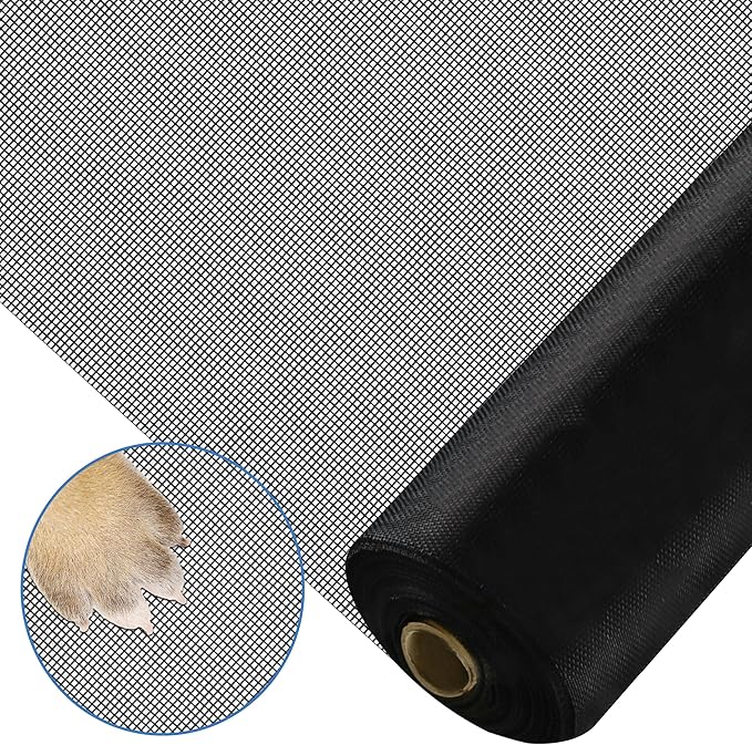 Fiberglass Window Screen Roll 45 in x 98 ft DIY Custom Pet Proof Screen Porch Screen for Outdoor Kitchens Pool Houses