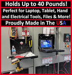 The OmniShelf Magnetic Portable Workstation + Toolbox, Computer & Laptop Stand, Multimeter Case, Utility Shelf w/ 50 lb Capacity, Hands Free Workstation Attaches to HVAC, Trucks & More (5 Count)