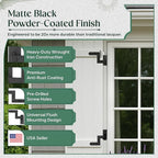 Renovators Supply Manufacturing - Heavy-Duty Black Wrought Iron Shutter Lift Off Pintle Hinges Colonial Pin Reversible for Doors, Window and Shutters with Hardware 6 1/2 Inches, Pack of 12 Pairs