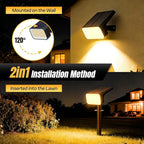 Solar Spot Lights Outdoor, [4 pack/118 LED] 4 Modes Auto On/Off Solar Landscape Spotlights, Ip67 Waterproof Solor Powered Pathway Lights for Outside Yard Garden Walkway Tree Patio (Warm White)