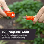 Iron Forge Cable 50 ft Outdoor Extension Cord 2 Prong, 16/2 SJTW Weatherproof Extension Cord Orange 50 Foot, Durable Power Cable for Outdoor Lights, Lawnmower & Home Office - ETL Certified