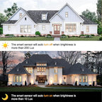 PARTPHONER Modern Outdoor Wall Lights 2 Pack, 15" Dusk to Dawn Sensor, Waterproof Porch Light, Bronze