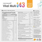 Vital Multi 143 - Multivitamin & Multimineral Supplement with 20 Vitamins and 72 Minerals,143 Ingredients Total - 120 Tablets, 30 Day Supply