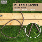 6 Ft Brown Extension Cord with 3 Electrical Power Outlet - 16/3 SJTW Heavy Duty Cable with 3 Prong Plug for Safety, 13 AMP for Heavy Appliances, Garden, Lawn, Lightning Decoration