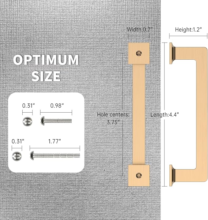 FILTA Cabinet Handles 3.75 Inch 10 Pack Cabinet Pulls for Kitchen Champagne Bronze Metal Drawer Pulls Modern Cabient Hardware Cupboard Handles