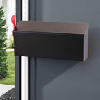 Black Wall-Mounted Mailbox - Security Wall Mailbox - Waterproof Iron Vertical Delivery Mail Box Outdoor