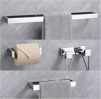 Lairuier Bath Towel Bar Set, Polished Chrome 4-Piece Bathroom Hardware Set Including Towel Bar, Towel Holder, Toilet Paper Holder, Towel Hook. Stainless Steel Bathroom Hardware Accessory
