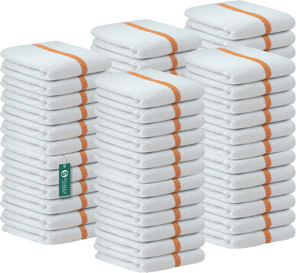 Bar Mop Gold Stripe 10lbs 16x19 Pack of 60 100% Cotton Double Stitched Route Ready Absorbent Kitchen Towel Dish Towels and Dishcloths Towels Sets Washcloth Kitchen Towel