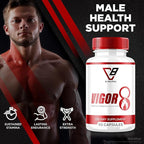 (2 Pack) Vigor 8 for Men, Vigor 8 Pills Male Enhancing Formula, Vigor Eight Supplement Capsules Test Boost, Vigor8 Stamina Booster Reviews Horny Goat Weed Tongkat Ali (120 Capsules)