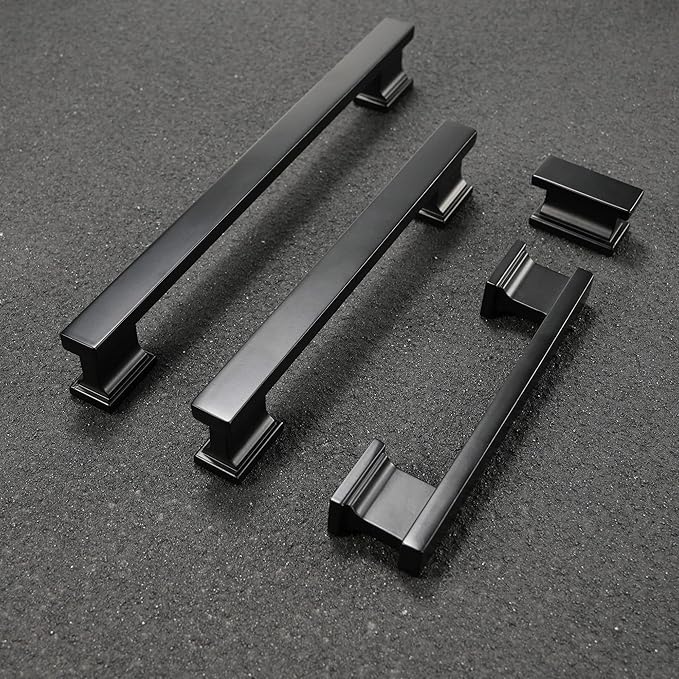 COTYKILEY 10 Pack 5 Inch(128mm) Matte Black Cabinet Handles Black Kitchen Cabinet Pulls Cabinet Door Handles Kitchen Cabinet Hardware Cupboard Drawer Pulls Dresser Handles
