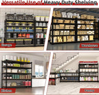 4 Packs 48" W x 24" D x 72" H Adjustable Garage Storage Shelves - 5-Shelf Heavy Duty Shelving Unit, Metal Utility Storage Organizer Racks for Warehouse Pantry Closet Kitchen, Black