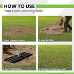 Gardease Lawn Leveling Rake 48" x 10" - Heavy Duty Professional Grade Reinforced Steel Landscape Tool for Soil, Sand & Garden - Superior Strength and Durability