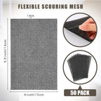 Hicarer 50 Pcs Flexible Scrubbing Screen for Household Cleaning 5.5" x 4" Scrubber Flexible Scouring Mesh Pad Cleaning Abrasive Grit Screen for Remove Carbon Rust Scale