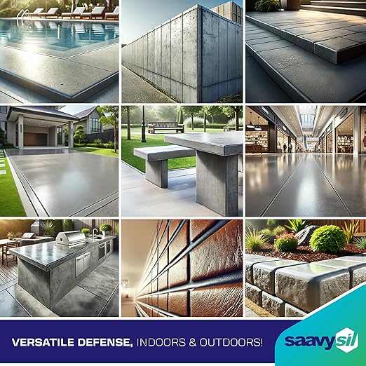 Silane Siloxane Penetrating Concrete Sealer – Half Gallon Makes 1 Gallon – Eco-Friendly - Water-Based Waterproof Protection for Indoor/Outdoor Concrete, Masonry, Brick, Pavers & Stone – Clear Finish