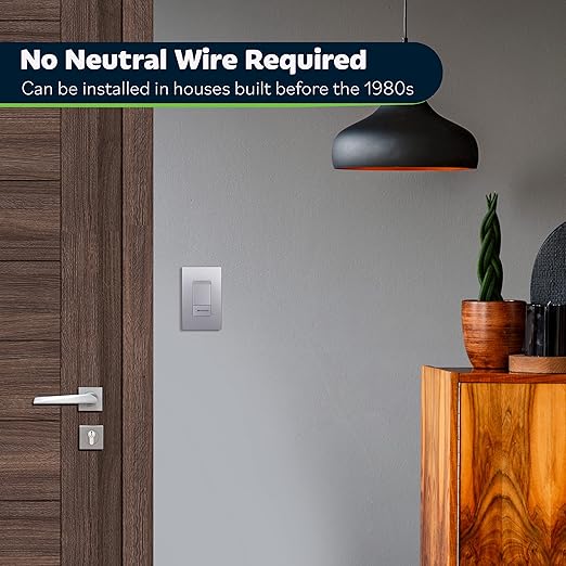 TOPGREENER Dimmer Switch with Light Adjustment Slider, Single Pole or 3 Way, 150W LED, 600W Incandescent/Halogen, 120V 60Hz, UL Listed, TGDMDS-120-SV, Silver