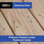 Deck Plus 1-5/8 Inch Epoxy Coated Exterior Wood and Fence Screws #8 x 1-5/8" Torx/Star Drive Included Coarse Thread, Outdoor Rust Resistant Decking Screw, Silver, 1lb Box, 1015 Pieces | 48462