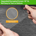 Replacement Window Screens, 48X118 Inch Durable Window Screen Mesh for Patio Porch Door Windows, DIY Adjustable Fiberglass Screen Repair Kit Sliding Net Roll Pet, Black by Ouskr