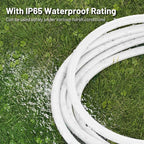 16/3 White Indoor Outdoor Extension Cord 10 Ft 2 Pack Waterproof, Heavy Duty Extension Cord with 3 Prong Grounded Plug,13A 1625W 16AWG SJTW, Flexible Weatherproof Power Cable