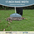 Thatch Rake & Leaves Rake 66-Inch Adjustable S/S Handle Heavy-Duty Design for Garden Lawns and Farms Ideal for Cleaning Up Dead Grass Fallen Leaves and Animal Bedding Dethatcher rake