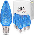 HLO Lighting Set of 25 Blue C9 Faceted LED Christmas Light Bulbs for Indoor & Outdoor Use | Durable Replacement Bulbs