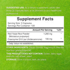 Deal Supplement Red Yeast Rice 1,200mg Per Serving with CoQ10, 300 Capsules - Antioxidant Support - Pure Monascus Purpureus Powder Source - Citrinin Free, Non-GMO