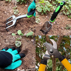 41-Piece Premium Gardening Tool Set, Stainless Steel Heavy Duty Gardening Tool Kit, with Non-Slip Rubber Grip, Storage Tote Bag, Outdoor Hand Tools, Ideal Gardening Gifts for All (Green/Grey)