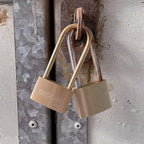 Weather Proof Lock, Keyed Alike Solid Brass Padlocks with Long Brass Shackle, Light Duty, 1-1/2" Wide Body, Marine Padlock, Anti Rust Lock, 12 Pack