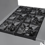 KoolMore KM-CR36-NG 36 in. 6 Burner Commercial Natural Gas Range with Oven, Solid Black