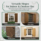 Renovators Supply Manufacturing - Heavy-Duty Black Wrought Iron Shutter Lift Off Pintle Hinges Colonial Pin Reversible for Doors, Window and Shutters with Hardware 6 1/2 Inches, Pack of 12 Pairs