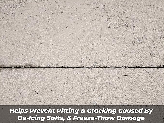 Concrete Sealer for Driveways, Patios, & Sidewalks - Deep Penetrating Water Repellent Protection - Silane Siloxane Sealer - 1 Gallon