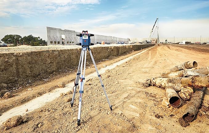 BOSCH GRL4000-80CHVK-S REVOLVE 18V Connected Self-Leveling Horizontal/Vertical Rotary Laser Kit, Includes Tripod, Grade Rod, Receiver, Battery Adapter, 4 D Batteries, Carrying Case, & Accessories