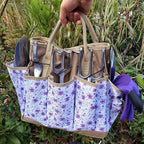 Gardening Tools – 42 Piece Premium Gardening Tool Set,Heavy Duty Hand Tools with Fashion Garden Tools Organizer Handbag,Rust-Proof Gardening Tool Kit, Ideal Gardening Gifts for Women((Purple Floral)