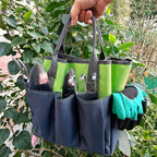 41-Piece Premium Gardening Tool Set, Stainless Steel Heavy Duty Gardening Tool Kit, with Non-Slip Rubber Grip, Storage Tote Bag, Outdoor Hand Tools, Ideal Gardening Gifts for All (Green/Grey)